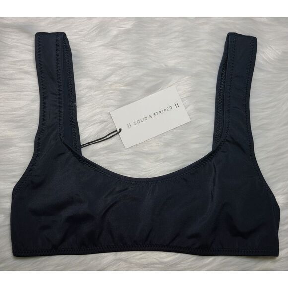 NWT|SOLID & STRIPED Elle Black Bikini Top, XS - Picture 3 of 7